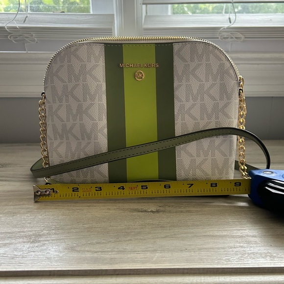 Lime Green and Beige Michael Kors Purse - Picture 3 of 4
